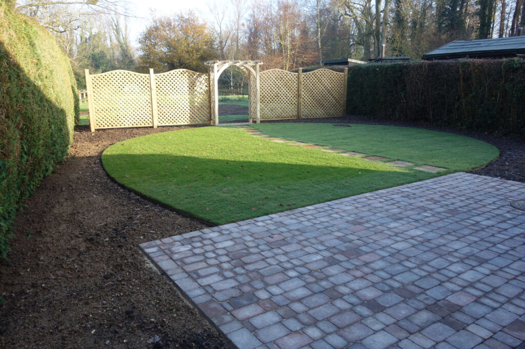 A recent design after landscaping. The clients felt their garden was too big, and wanted a 'safe' area near the house.