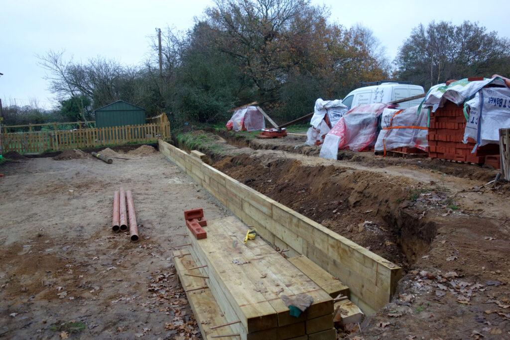 Before construction work at a completely remodelled garden, where I designed the new planting